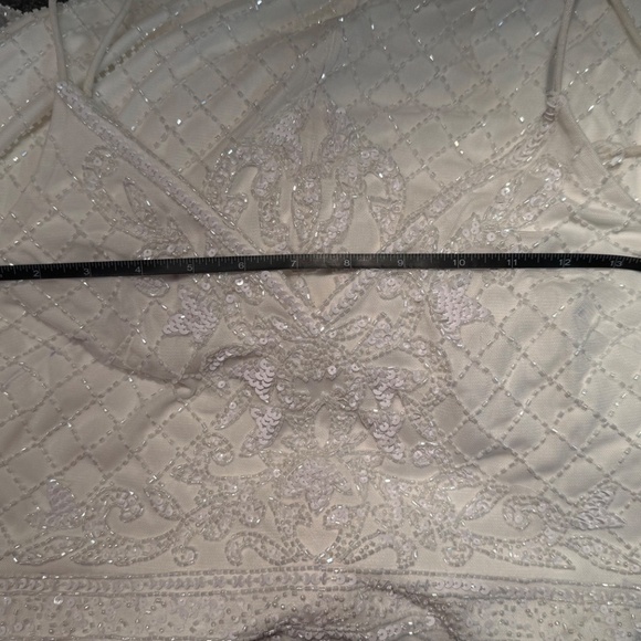 Lulu’s beaded and sequined wedding dress - heavy with beads tags cut out SMALL - Picture 8 of 17